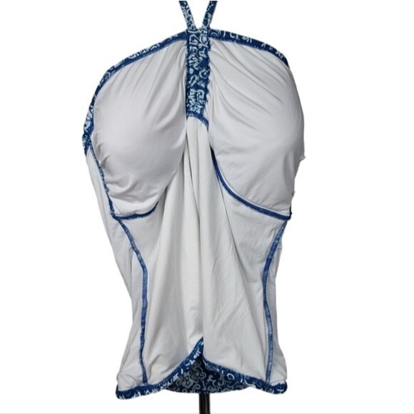 LOFT Beach Blue Halter Padded Tankini 18 - Picture 4 of 6